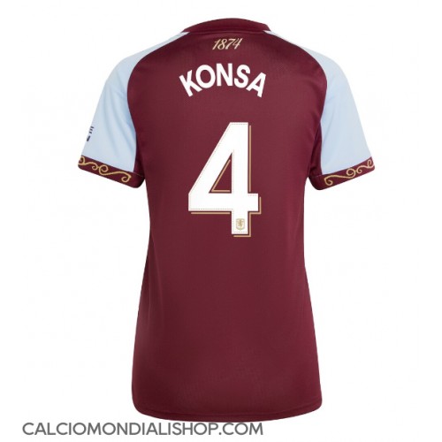 Maglie da calcio Aston Villa Ezri Konsa #4 Prima Maglia Femminile 2025-26 Manica Corta